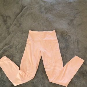 High waisted pink leggings